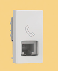 IndoAsian Make Shynora Tel socket (With Shutter) 1 Module White Color 