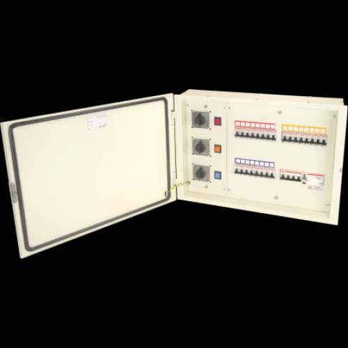 Indo Asian Make   8 Way Phase Selector Bare Double Door Distribution Board (I 8 + O 24)